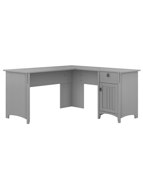 Bush Furniture Salinas L Shaped Desk With Storage Cape Cod Gray Standard Delivery Office Depot