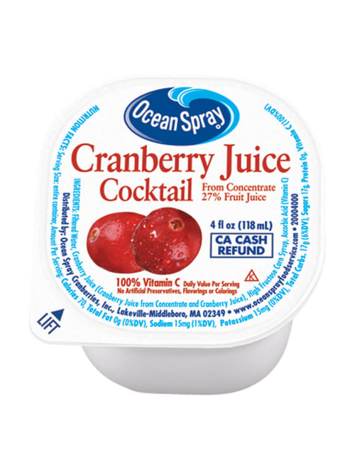 Ocean Spray Cranberry Juice 4 Oz Pack Of 48 Cups Office Depot
