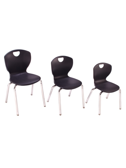 Scholar Craft Ovation Student Stacking Chairs 18 H Blackchrome Set Of 4 Office Depot