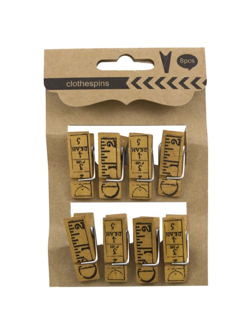 Jam Paper Ruler Wood Clothespins 8 Pk Office Depot
