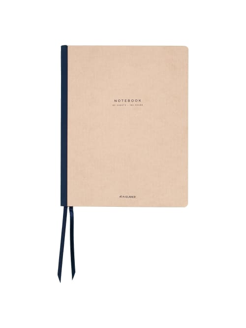 At A Glance Signature Collection Casebound Notebook 11 X 8 34 160 Pages 80 Sheets Navy Bluetan Yp14707 Office Depot