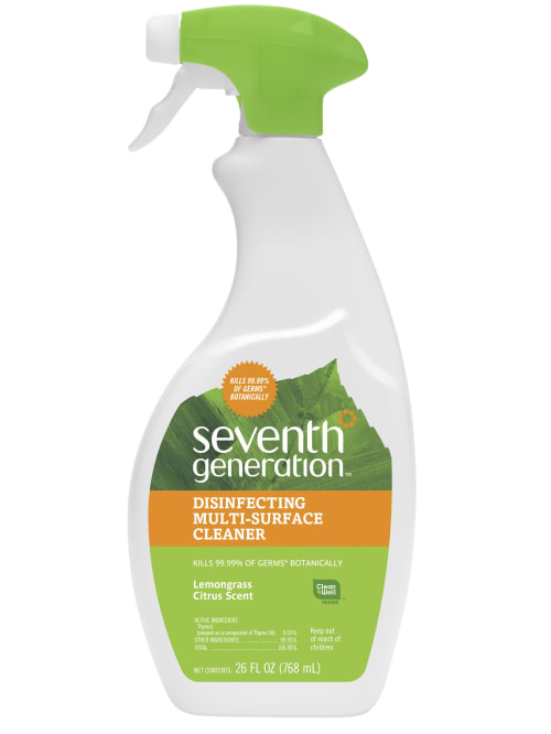 Seventh Generation Disinfecting Multi Surface Spray Cleaner Lemongrass And Thyme Scent 26 Oz Bottle Office Depot