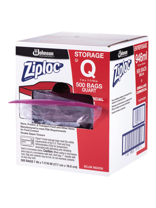 Ziploc Storage Bags 1 Qt Box Of 500 Bags Office Depot