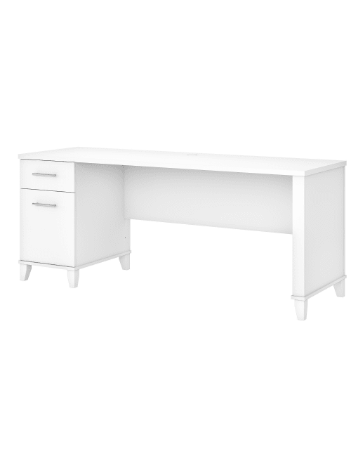 Bush Furniture Somerset Office Desk With Drawers 72 W White Standard Delivery Office Depot