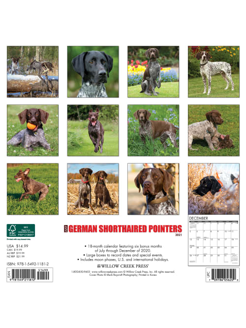 Willow Creek Wall Calendar German Pointer Office Depot