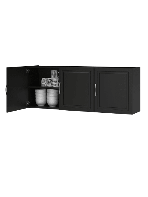 Ameriwood Home Kendall 54 Wall Cabinet 2 Shelves Black Office Depot