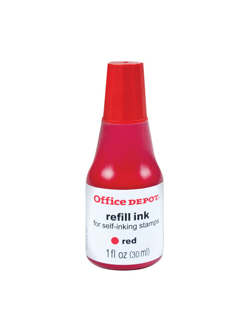 Office Depot Brand Self Inking Refill Ink 1 Oz Red Office Depot