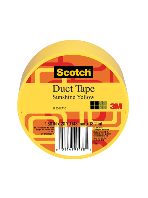 Scotch Colored Duct Tape 1 78 X 20 Yd Yellow Office Depot