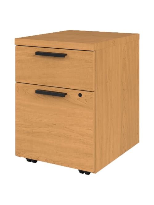 Hon 10500 18 34 D Vertical 2 Drawer Mobile Boxfile Pedestal Cabinet Harvest Cherry Office Depot