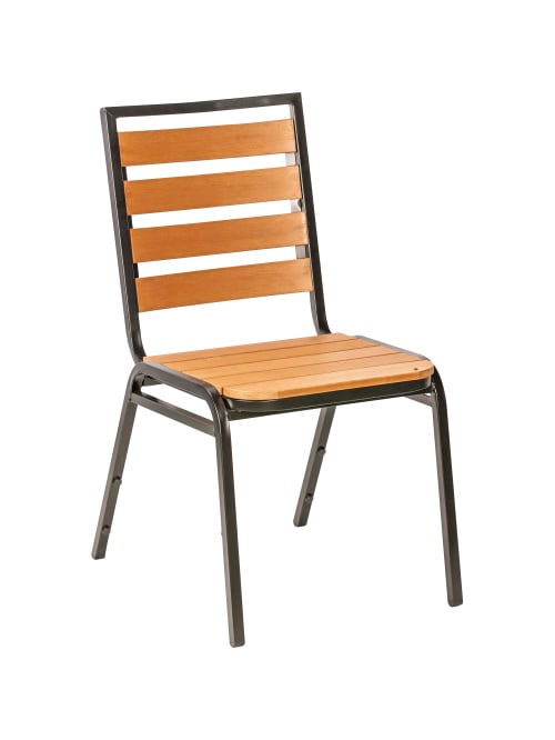 Lorell Faux Wood Outdoor Chairs Teakblack Set Of 4 Chairs Office Depot