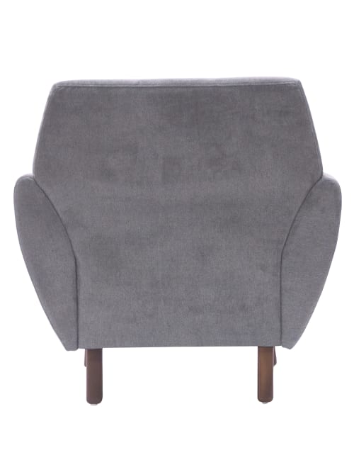 Elle D Cor Amelie Mid Century Modern Arm Chair Dark Graychestnut