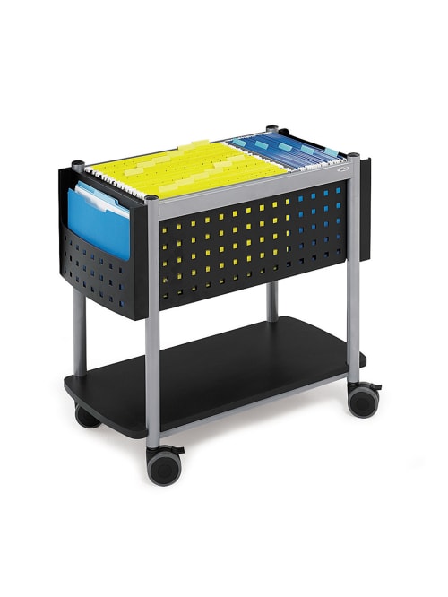 Safco Scoot File Cart 26 H X 14 34 W X 28 D Black Office Depot