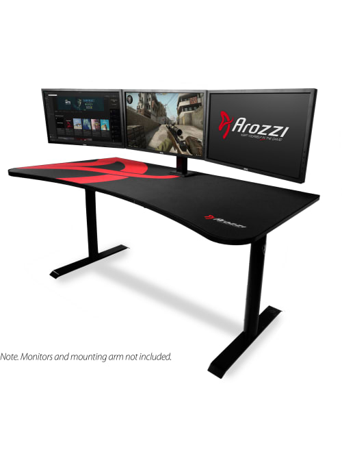 Arozzi Arena Gaming Desk Red Office Depot
