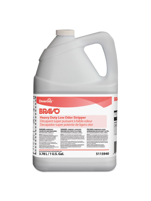 Diversey Bravo Heavy Duty Low Odor Floor Stripper 128 Oz Pack Of 4 Bottles Office Depot