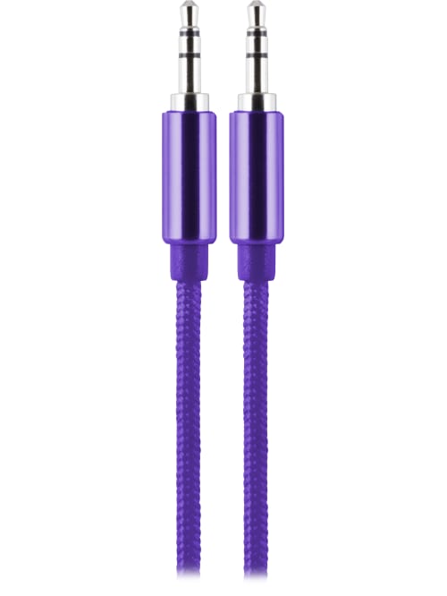 Ativa Braided Aux Cables 3 Purple 4pk Office Depot