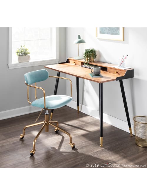 Lumisource Demi Office Chair Goldlight Blue Office Depot