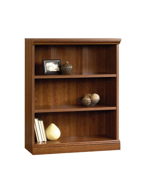 Sauder Camden County Bookcase 3 Shelves, 3 Shelf Cherry Wood Bookcase