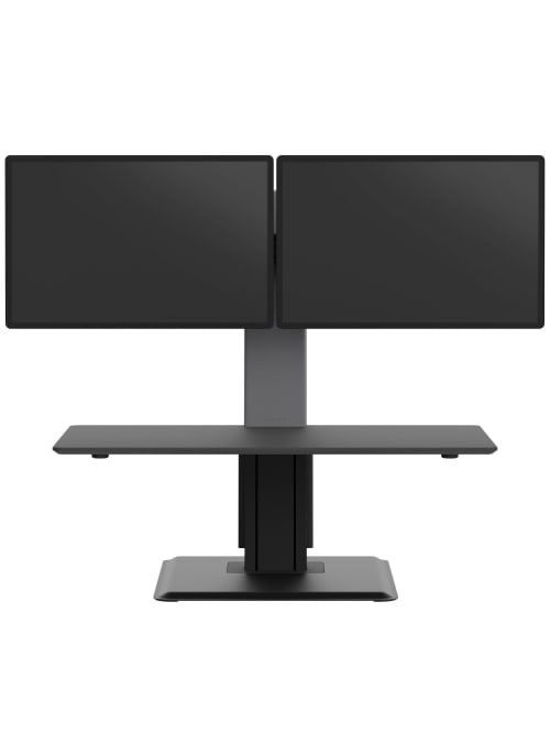 Workpro Perform Desk Riser By Humanscale Dual Monitor Black Office Depot