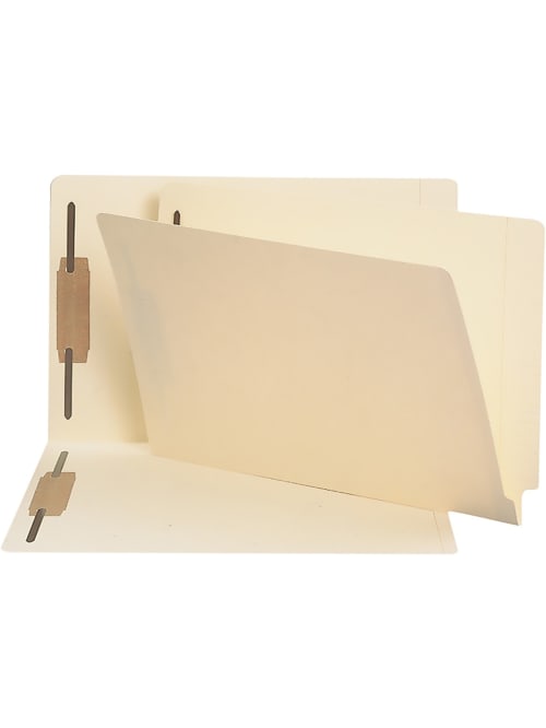Smead End Tab Fastener Folders With Shelf Master Reinforced Tab 1 Capacity 2 Fasteners Legal Size Straight Cut Tab Manila Box Of 50 Office Depot