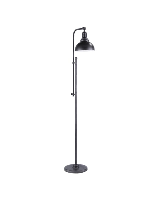 Lumisource Emery Industrial Floor Lamp Antique Silver Office Depot