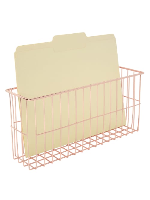 Realspace Rose Gold Wire Hanging Organizer System Letter File