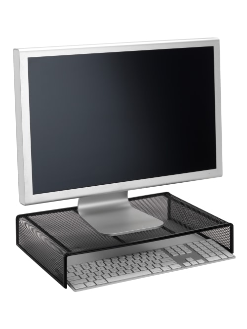 Brenton Studio Black Mesh Monitor Stand Office Depot
