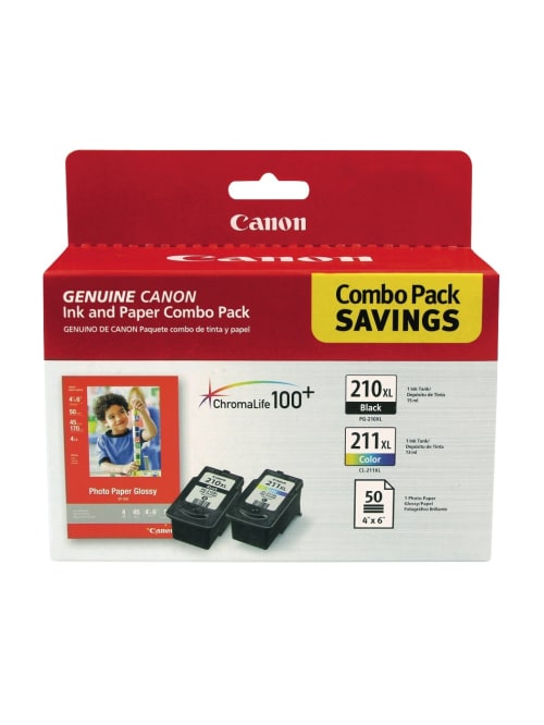 canon pg 210xl cl 211xl ink photo paper combo pack 2973b004 item 862085