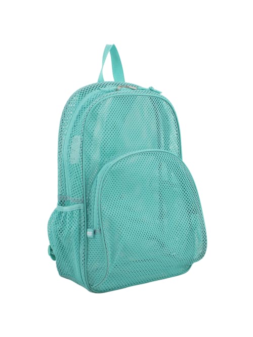 turquoise mesh backpack
