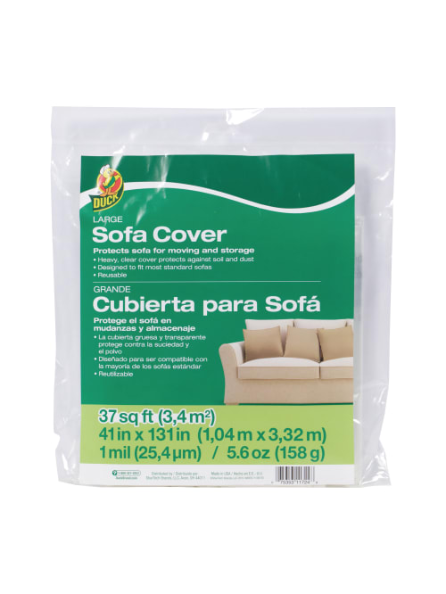 Duck Large Sofa Cover 41 X 131 Clear Office Depot