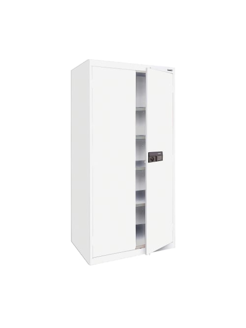 Sandusky Keyless Electronic Storage Cabinet 72 H X 36 W X 18 D Standard White Office Depot