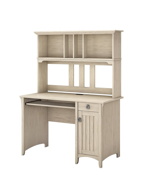 Bush Furniture Salinas Mission Desk With Hutch Antique White Standard Delivery Office Depot