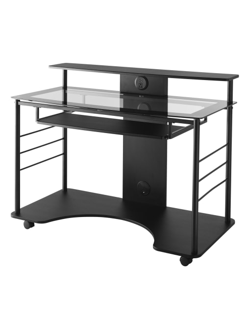 Realspace 47 W Mobile Tech Desk Black Office Depot