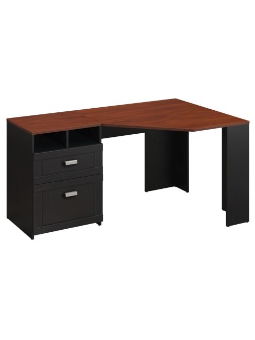 Bush Furniture Wheaton Reversible Corner Desk Antique Blackhansen Cherry Standard Delivery Office Depot