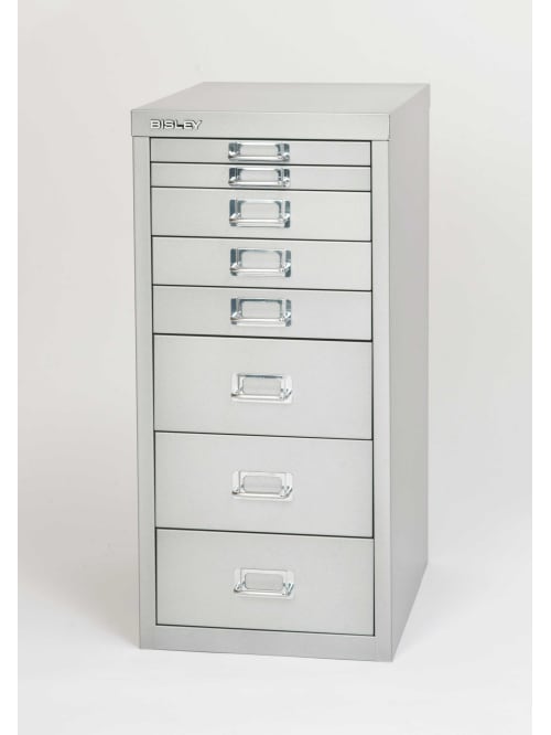 Bisley 15 D Vertical 8 Drawer Under Desk Storage Cabinet Metal Light Gray Office Depot