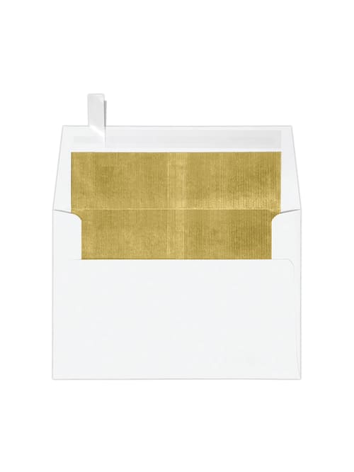 Lux Foil Lined Invitation Envelopes With Peel And Press Closure 4 14 X 6 14 Whitegold Pack Of 50 Office Depot