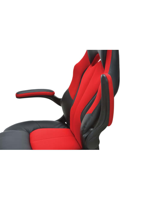 Ofm Essentials Racing Style Bonded Leather High Back Gaming Chair Redblack Office Depot