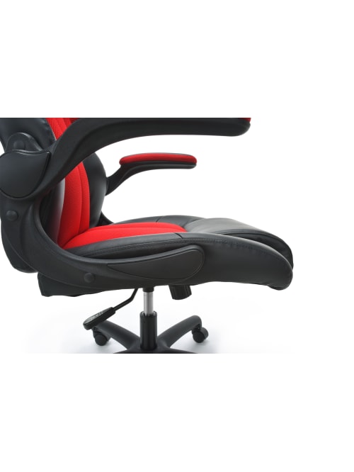 Ofm Essentials Racing Style Bonded Leather High Back Gaming Chair Redblack Office Depot