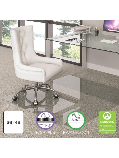 Deflect O Premium Glass Chair Mat 36 W X 46 D Clear Office Depot