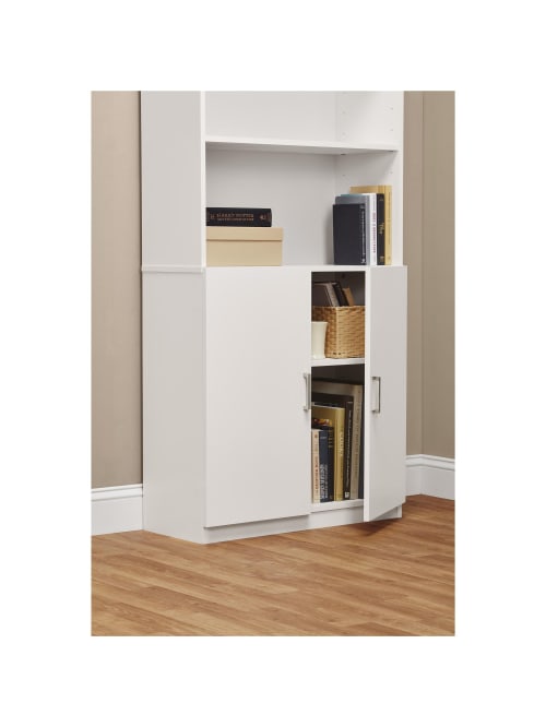 Ameriwood Home Moberly 3 Shelf Bookcase With Doors White Office Depot