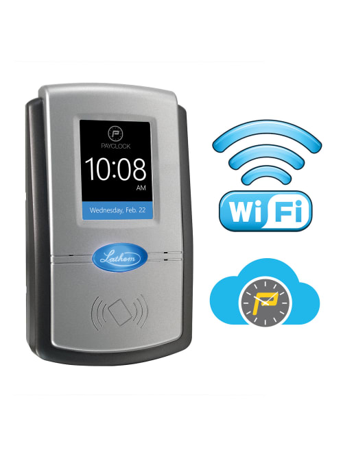 Lathem Pc700 Web Online Wifi Touchscreen Time Clock System Gray Office Depot