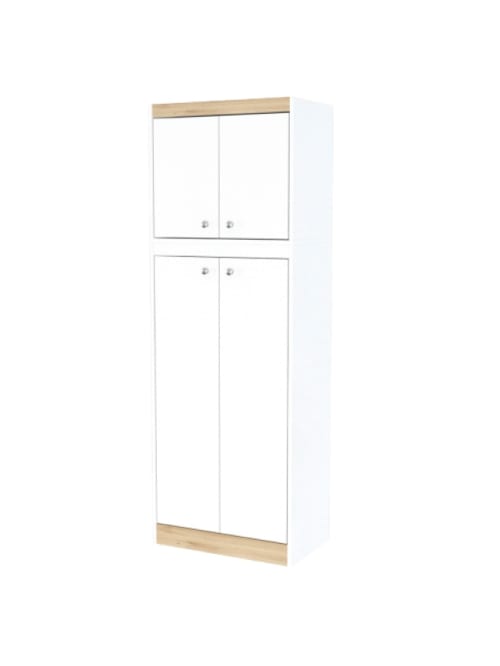 Inval 67 H Kitchen Storage Cabinet With 4 Doors Whitevienes Oak Office Depot