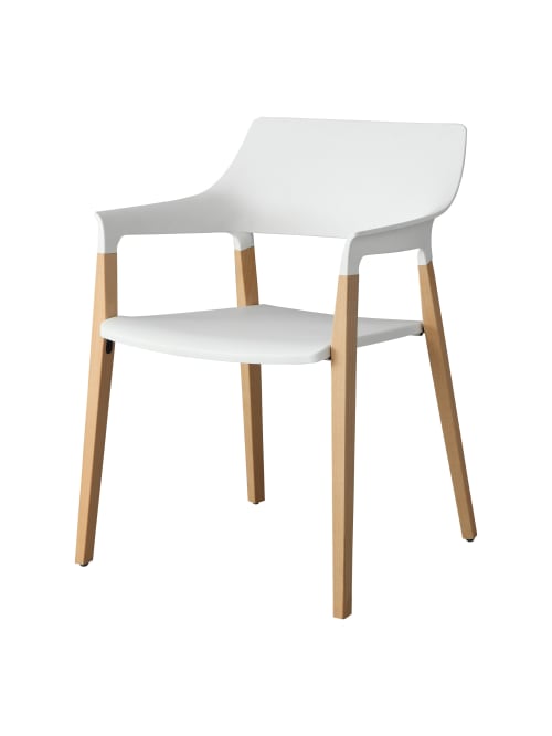 Lorell White Stack Chairs With Wood Legs 2pk Office Depot