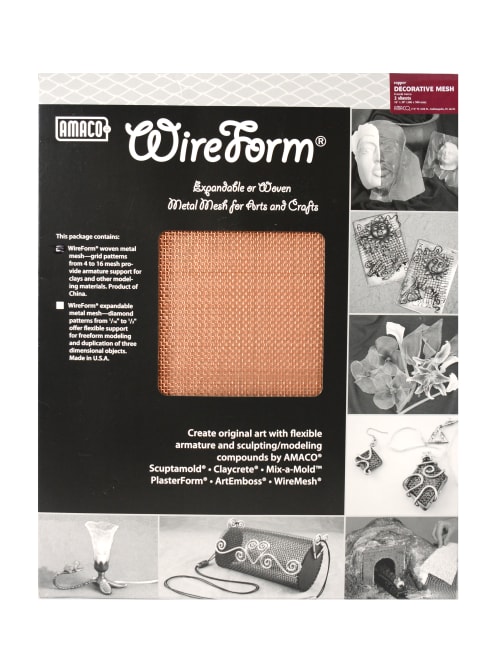 Amaco Wireform Metal Mesh Copper Woven Decorative Mesh 8 Mesh 16 X 20 Sheets Pack Of 2 Office Depot
