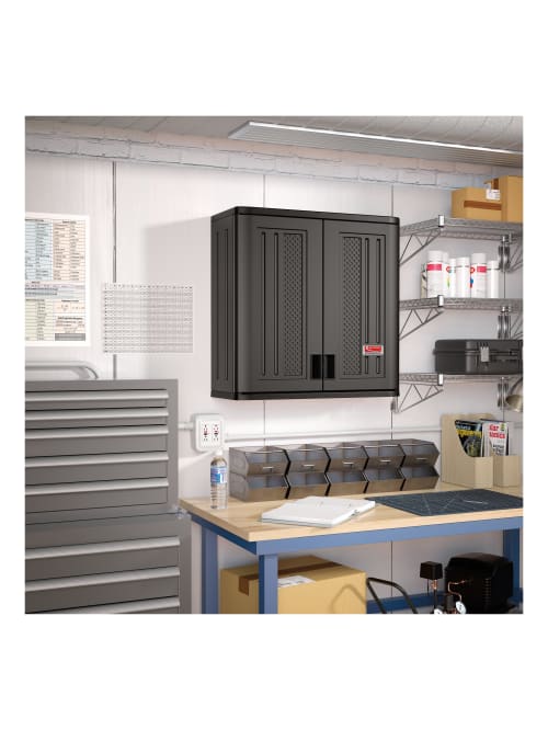Suncast Commercial Hdpe 1 Shelf Wall Cabinet Gray Office Depot