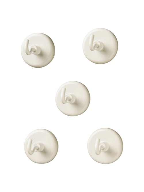 Learning Resources Original Magnetic Hooks 13 Lb 5 90 Kg Capacity For Pocket Chart Flip Book Hall Pass Decoration White 5 Pack Office Depot