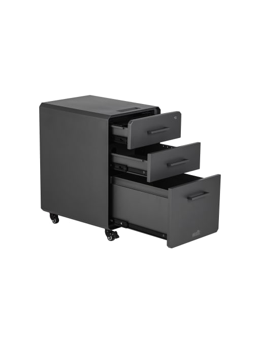 Varidesk 15 34 W Lateral 3 Drawer Mobile File Cabinet Metal Gray Office Depot