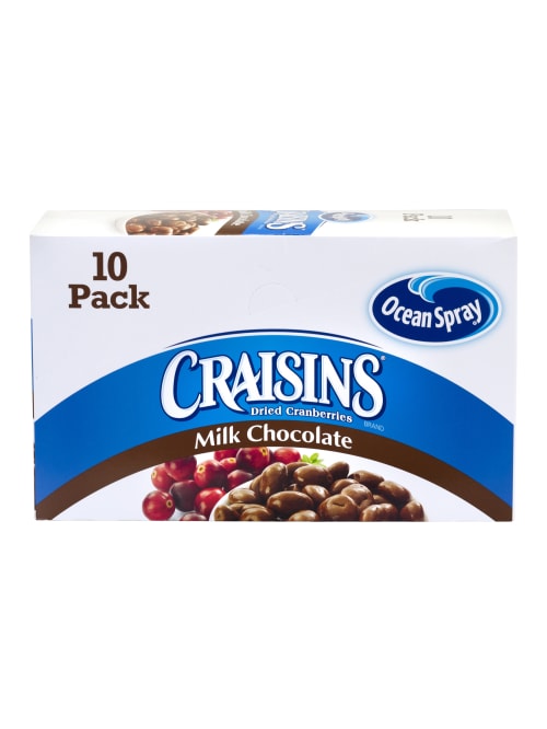 Ocean Spray Craisins Milk Chocolate Dried Cranberries 2 Oz 10 Count Office Depot