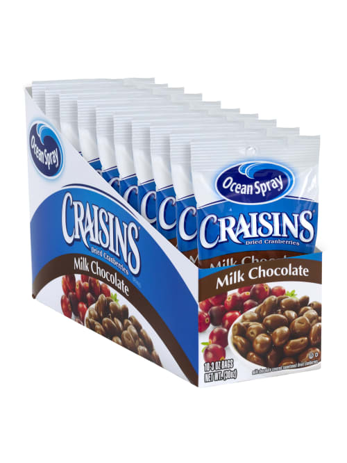 Ocean Spray Craisins Milk Chocolate Dried Cranberries 2 Oz 10 Count Office Depot