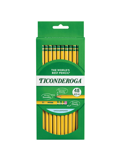 Dixon Ticonderoga Pencils 2 Medium Soft Lead Yellow Barrel Box Of 48 Pencils Office Depot