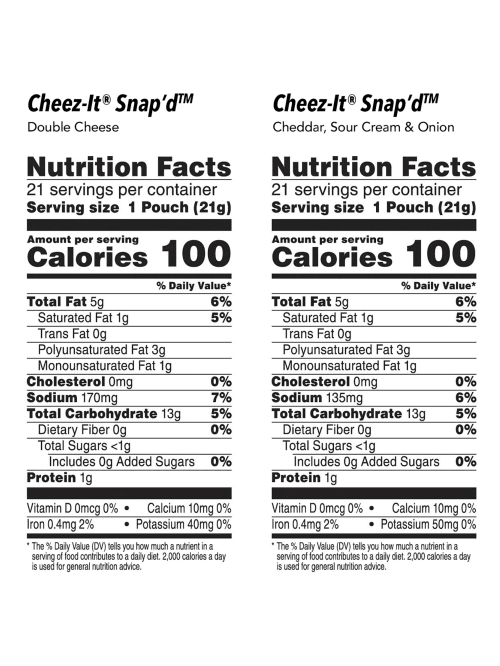 Cheez It Snapd Cheesy Baked Snacks 0 75 Oz Box Of 42 Snack Bags